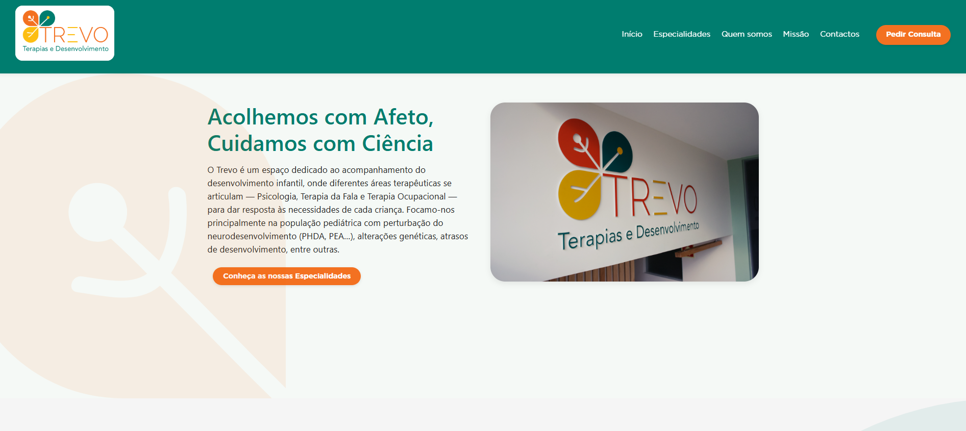Website para Centro Terapêutico Trevo